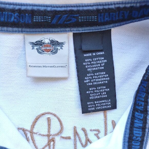 Harley-Davidson 115 Year Anniversary Women's Short Sleeve Polo Shirt Size Large - Picture 8 of 8